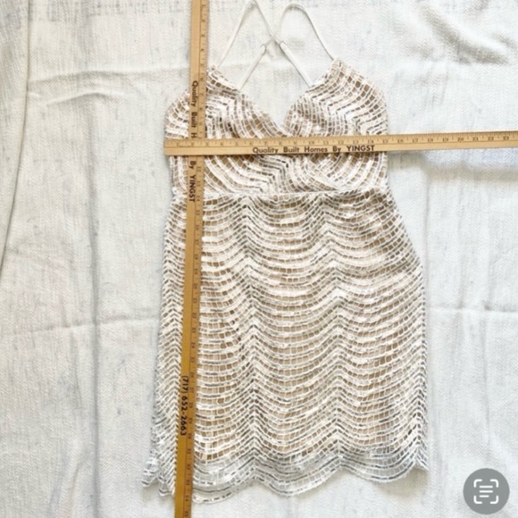 Lulus Lele White & Silver Sequin Mini Dress Size Medium - Picture 9 of 10